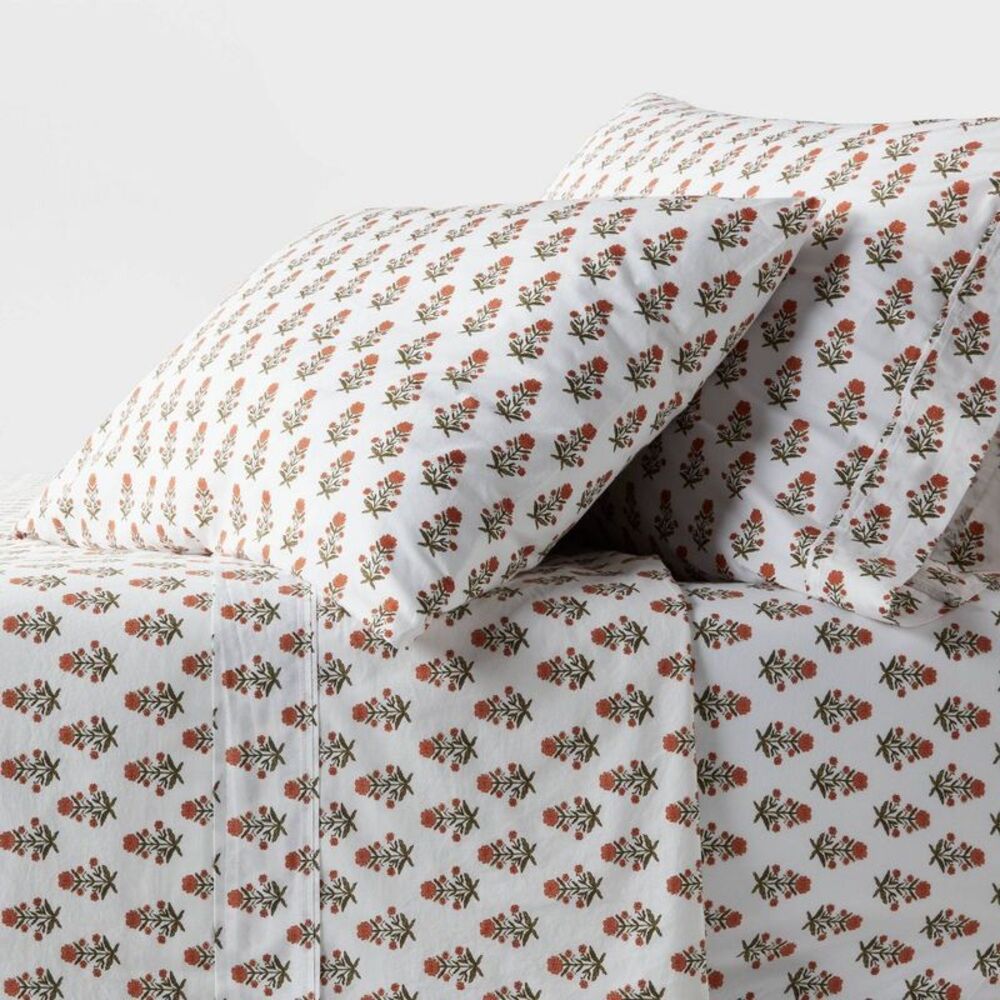 Twin/Twin XL 250TC Organic Percale Sheet Set - Mum Flower